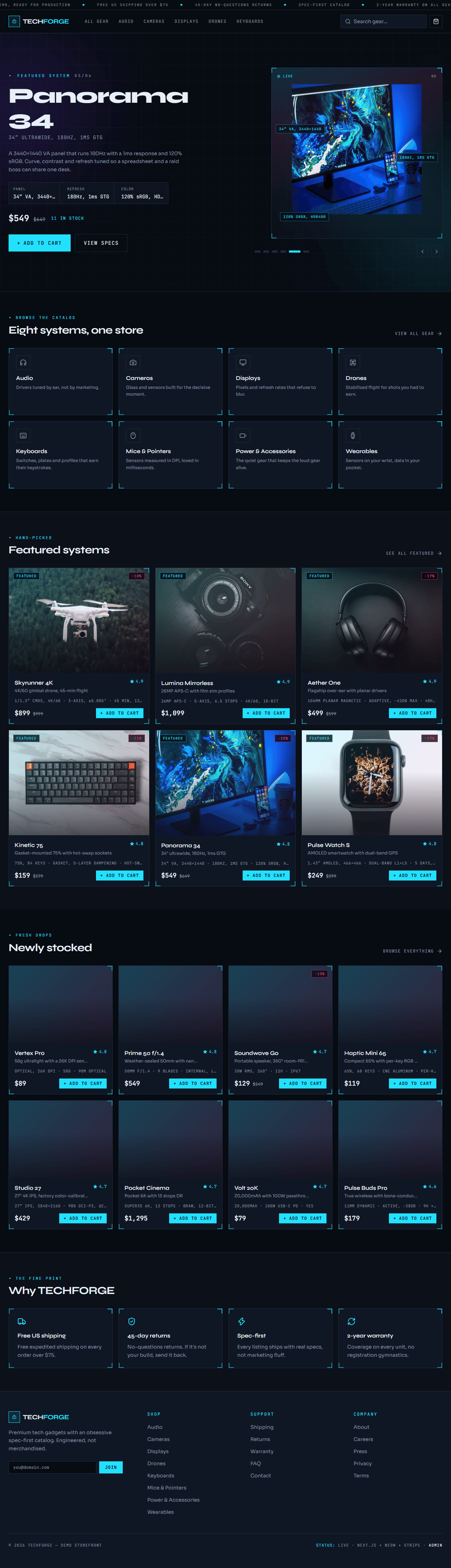 TechForge — Premium Tech Gadgets Storefront screenshot