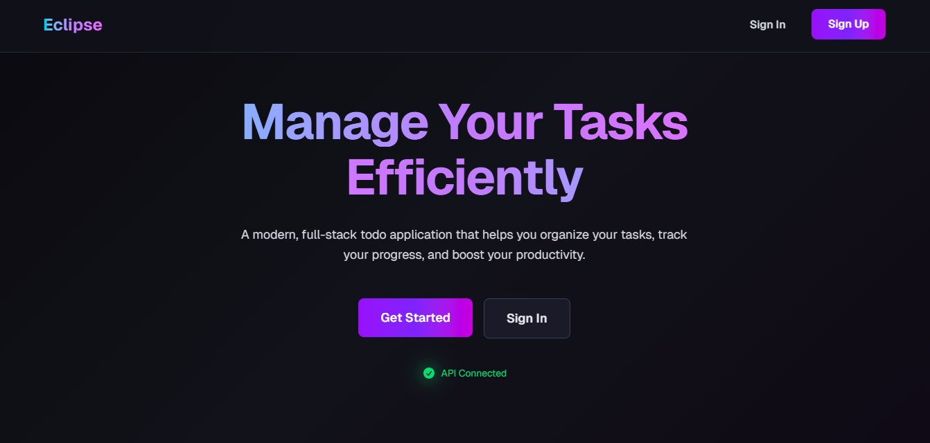 Eclipse — Fullstack ToDo App